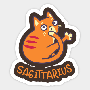 Funny Sagittarius Cat Horoscope Tshirt - Astrology and Zodiac Gift Ideas! Sticker